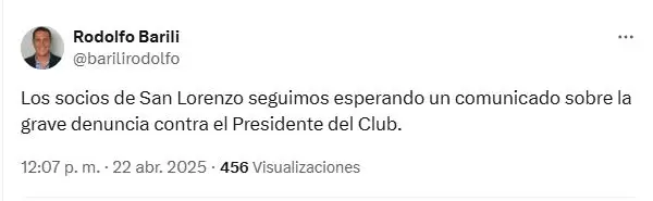 Rodolfo Barili le pidió explicaciones a Moretti