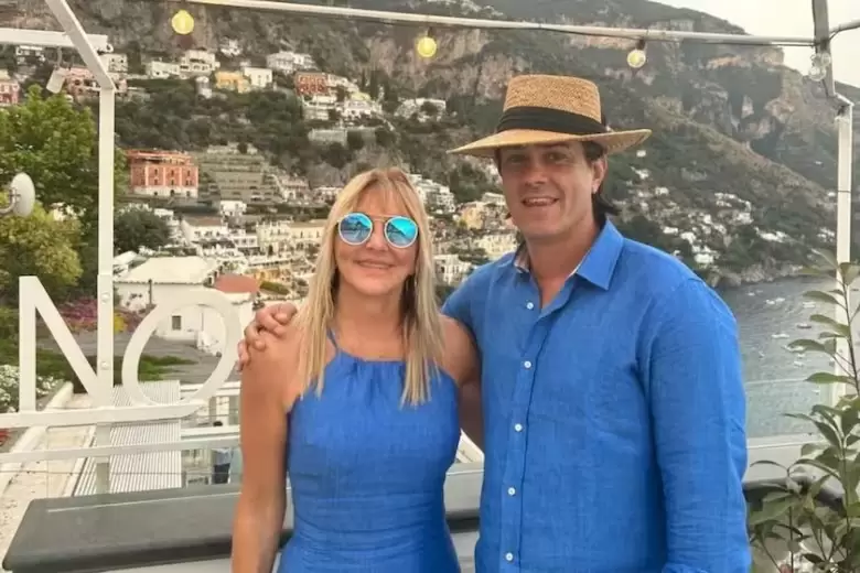 María José Scottini y su pareja, el representante de futbolistas Edgardo Lemos.