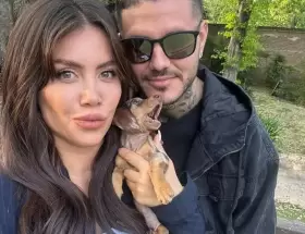 Wanda, Icardi y Cookie, su entraable perra salchicha