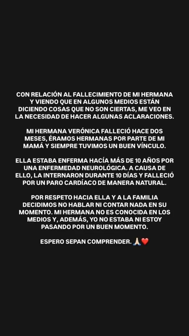 El descargo de Jésica Cirio sobre la muerte de su hermana