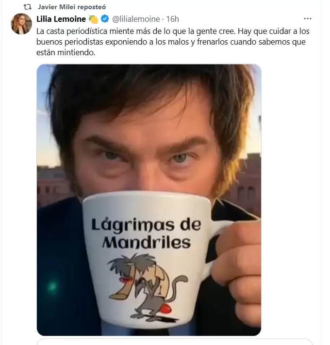 La diputada Lemoine también se sumó a la escalada de odio