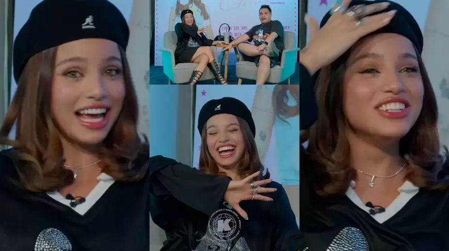 Emilia al momento del mejor blooper del año