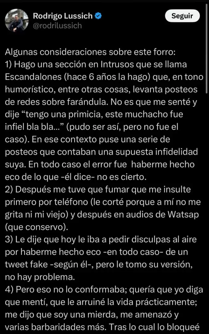 Parte de la defensa de Rodrigo Lussich contra Diego Poggi