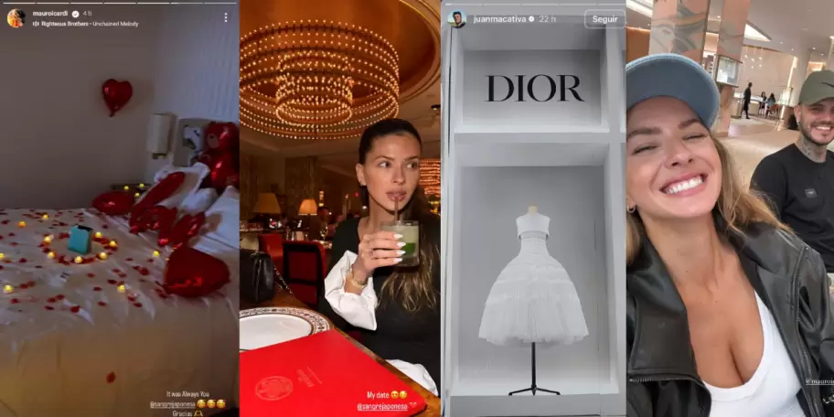 Las distintas imgenes que la China Surez y Mauro Icardi compartieron para avivar rumores de boda