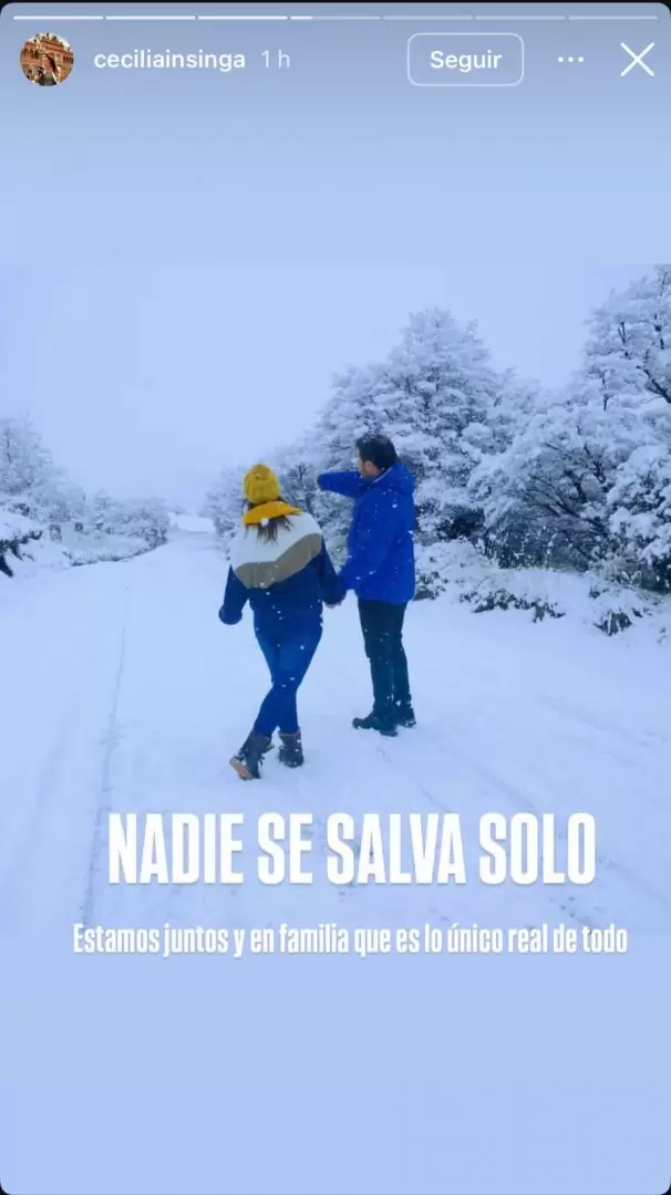 "Nadie se salva solo": Cecilia Insinga parafrase la serie El Eternauta para defender a su marido