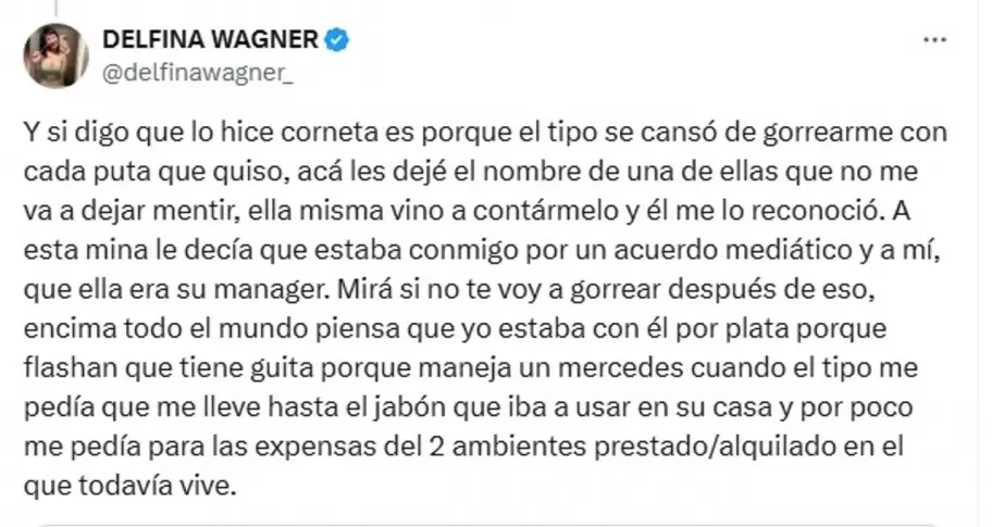 Delfina Wagner cruz a Alfa de Gran Hermano