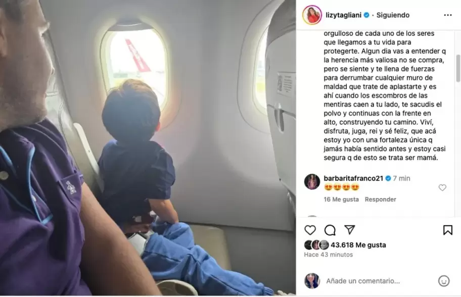 La carta de Lizy Tagliani a su hijo