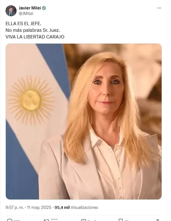 As celebr Javier MIlei los triunfos