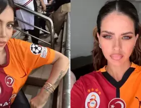 Wanda y La China con la camiseta del Galatasaray