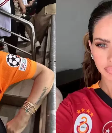 Wanda y La China con la camiseta del Galatasaray