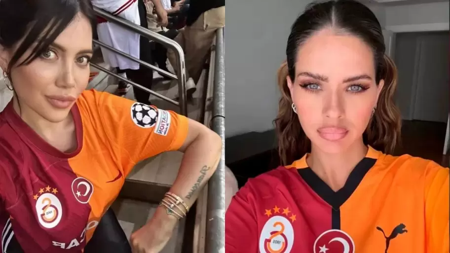 Wanda y La China con la camiseta del Galatasaray
