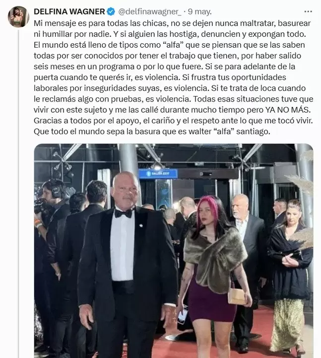 Delfina Wagner denunció a Alfa Walter por hostigamiento y amenazas