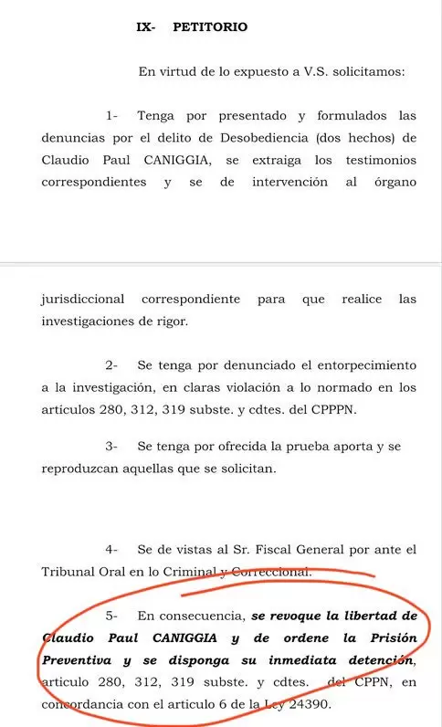 Pidieron la detencin de Claudio Caniggia