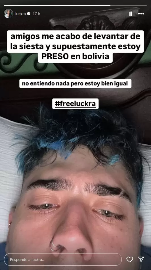 La desmentida de la detención en Bolivia que hizo en sus redes sociales el artista conocido como Luck Ra.