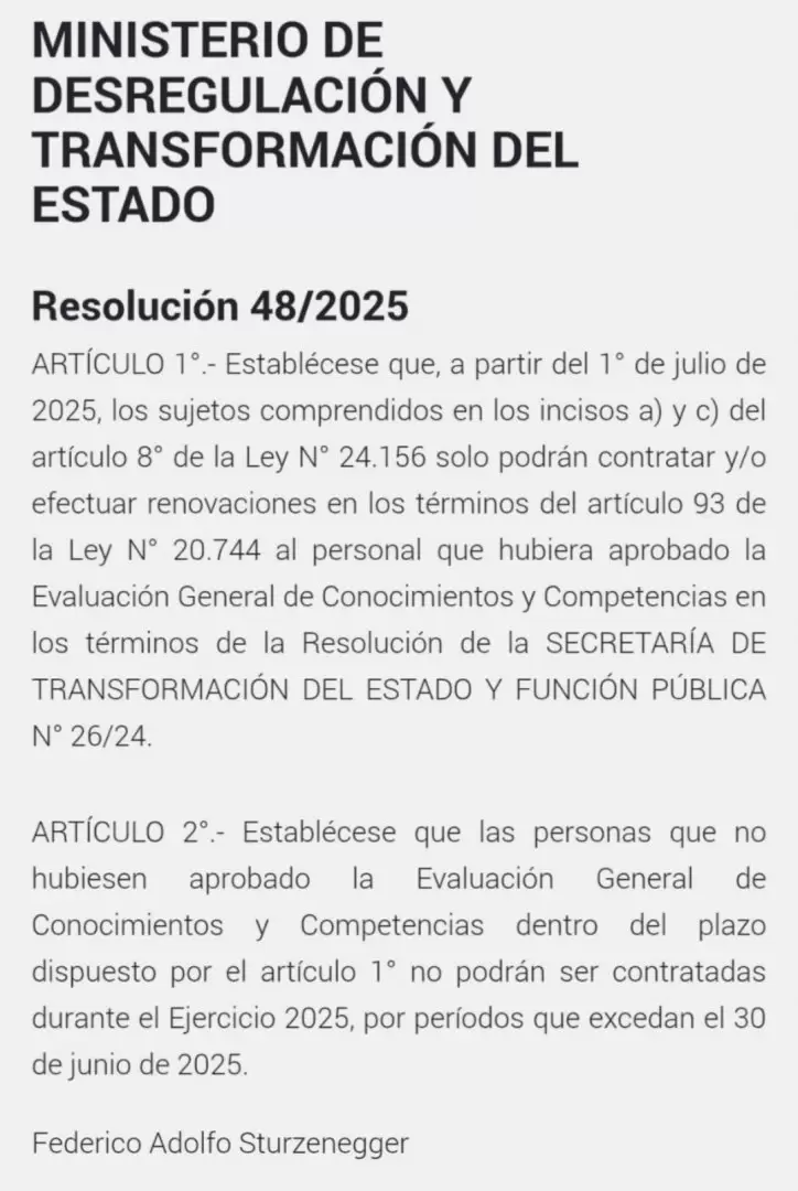 La resolución de Federico Sturzenegger