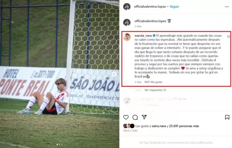 El mensaje de Wanda Nara