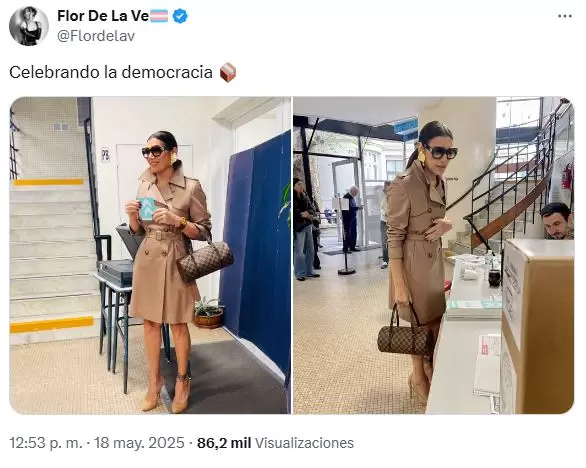 Florencia de la Ve compartió el momento de su voto