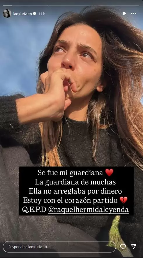 El sentido posteo de Calu Rivero tras la muerte de Hermida Leyenda