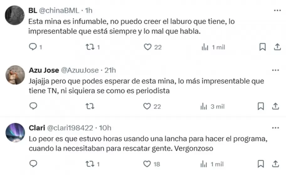 Las crticas a la movilera Giuliana Salguero por el descargo frvolo que realiz en redes sociales.