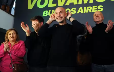 Horacio Rodríguez Larreta tras salir en su bunker a festejar los resultados de la elección en CABA que lo dejó en el cuarto lugar.