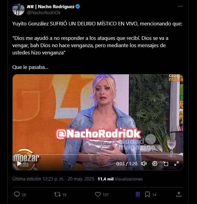 El posteo de Nacho Rodríguez