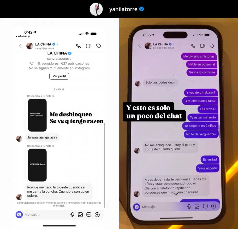 Yanina Latorre expuso los explosivos chats con la China Suárez