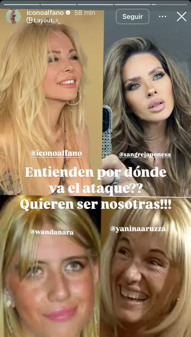 El collage que subió Graciela Alfano