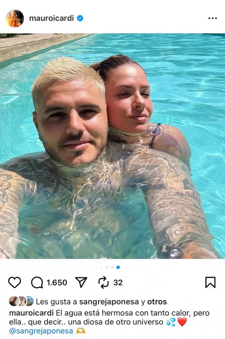 Mauro Icardi le dedicó un romántico posteo a la China Suárez desde Turquía