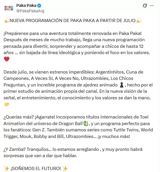 Pakapaka anunció su nueva programación, que comenzará a emitirse a partir de julio.
