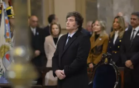 Javier Milei asistió al Tedeum sin una escarapela