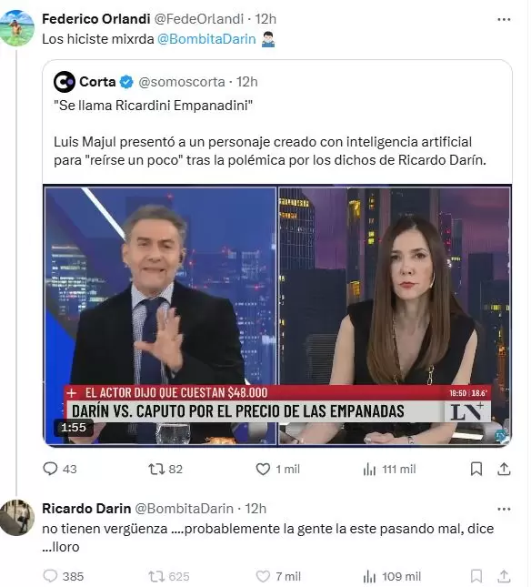 La respuesta de Darín a Majul