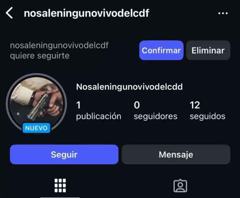 El perfil falso desde donde hicieron las amenazas al colegio Dean Funes.