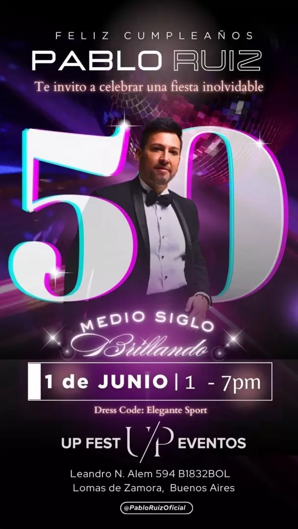 Pablito Ruiz celebró su cumpleaños número 50 con un evento especial dedicado a su club de fans.