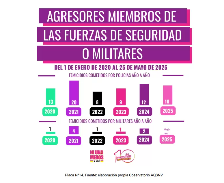 Agresores que fueron miembros de las fuerzas de seguridad