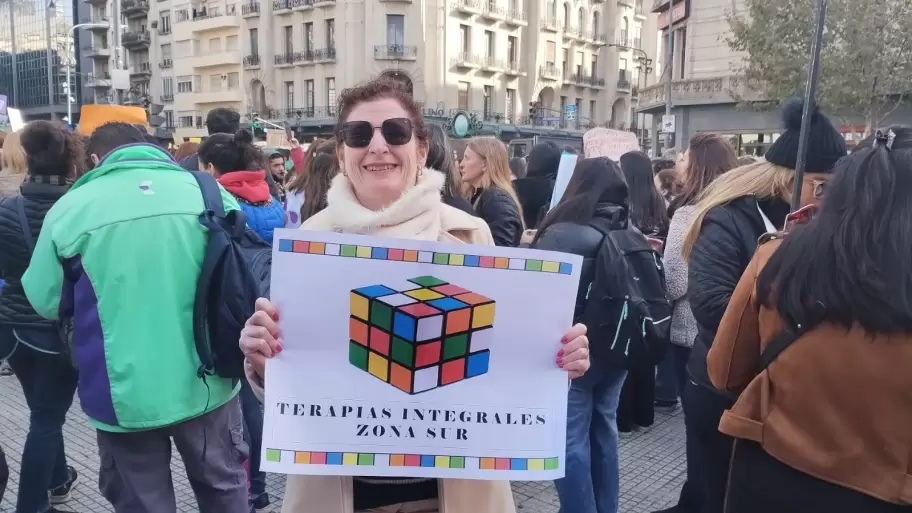 Rosana Distéfano durante la última movilización