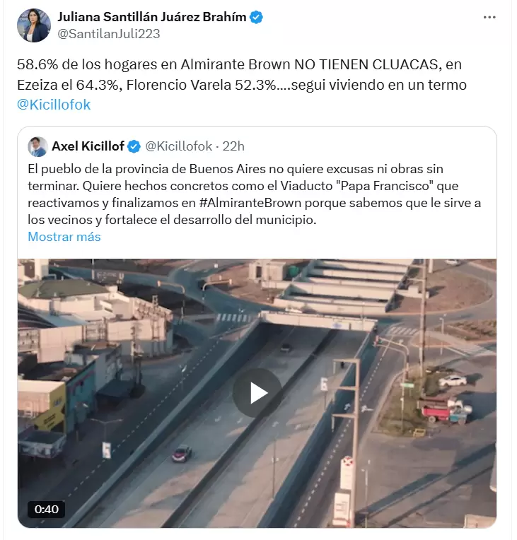 La diputada nacional Juliana Santillán y la vez que escribió "cluacas" y no "cloacas".