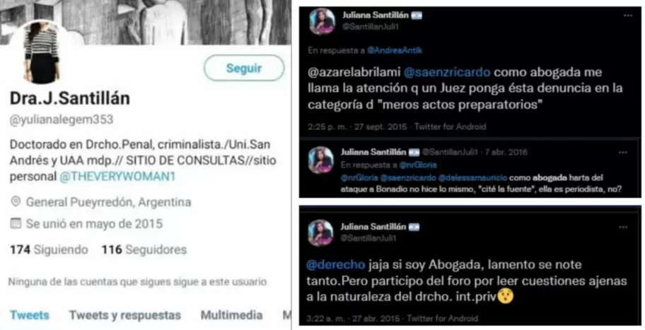 El pasado de Juliana Santillán cuando mentía en sus redes que era abogada y doctorada en Derecho.
