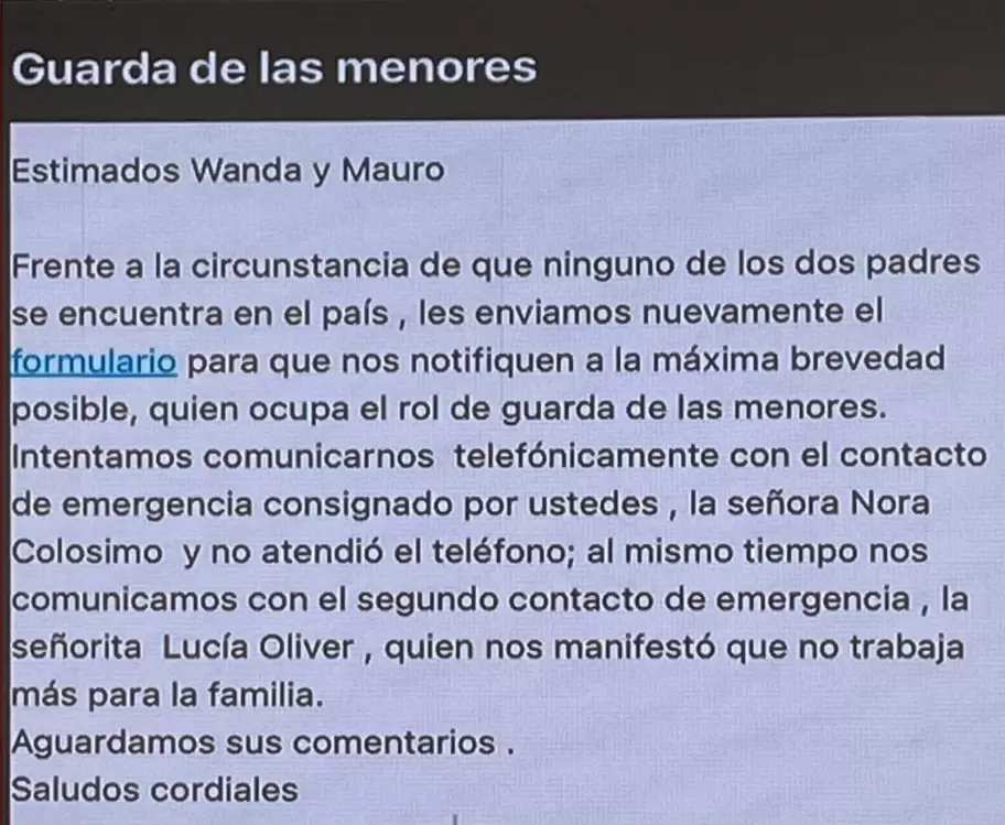El mail del colegio