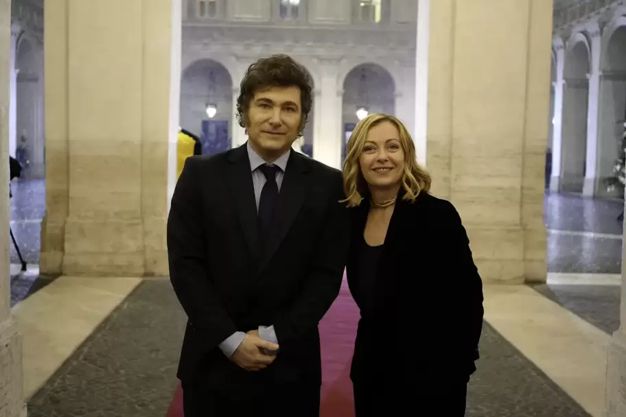 Meloni recibe a Milei en Italia