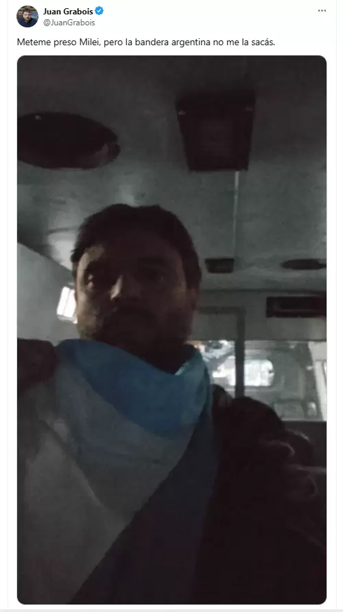 "Meteme preso pero la bandera no me la sacás", expresó Grabois