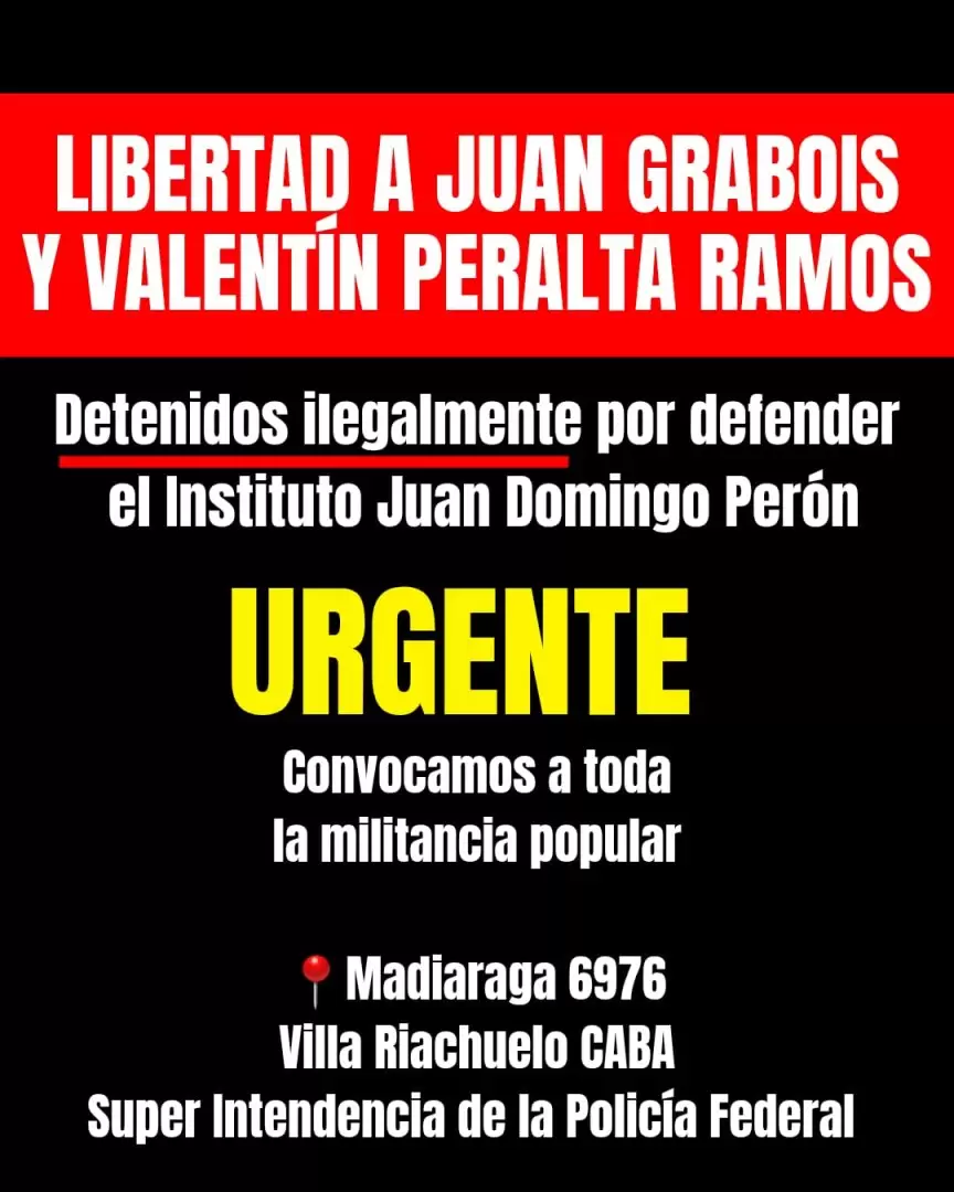 Convocan a manifestarse para lograr la liberación de Grabois