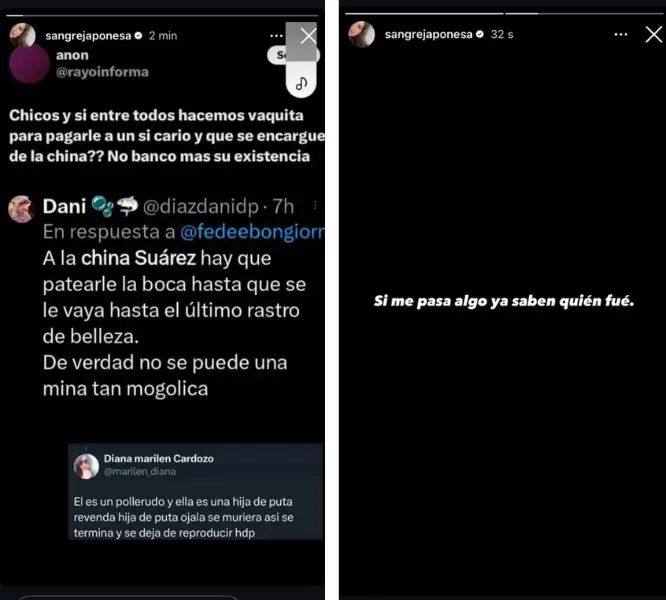 La China Suárez recibió violentas amenazas en redes sociales