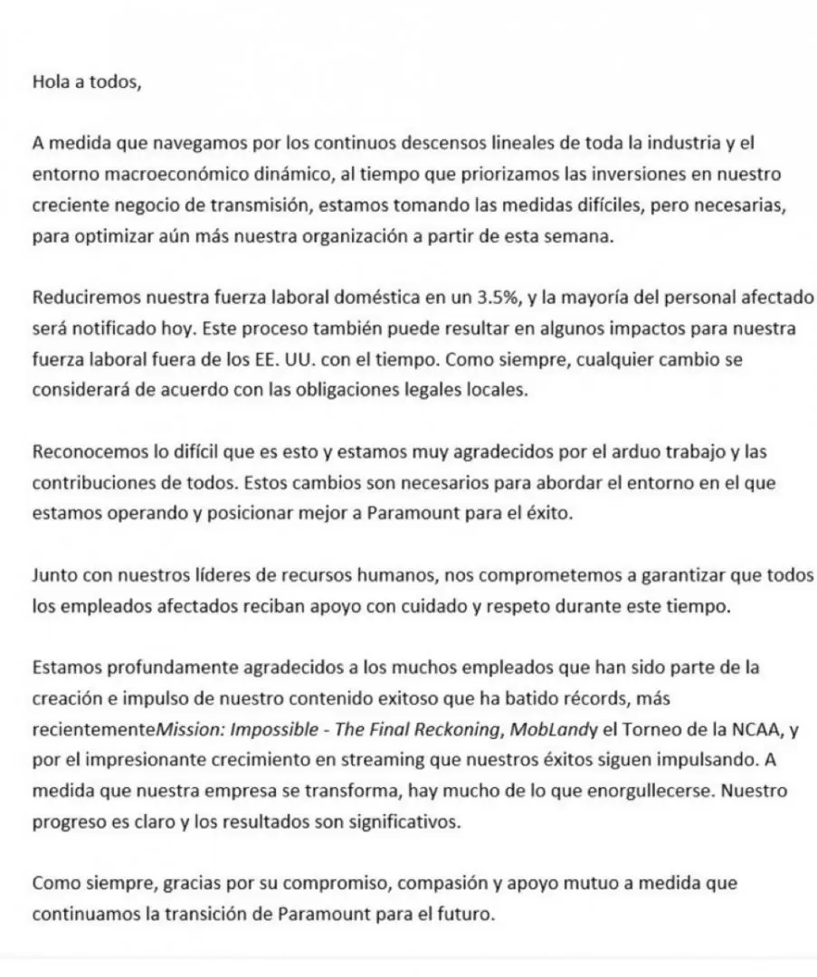 El comunicado oficial de Telefe