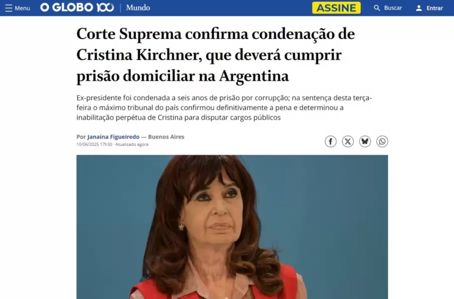Así reflejaron los medios del mundo la condena a Cristina Kirchner