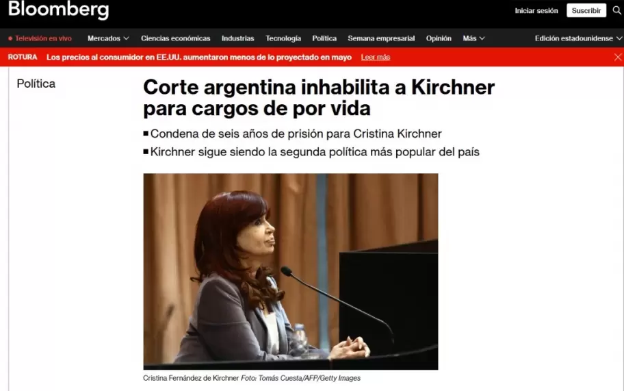 Así reflejaron los medios del mundo la condena a Cristina Kirchner