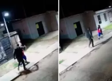 Brutal golpiza a un niño en plena calle