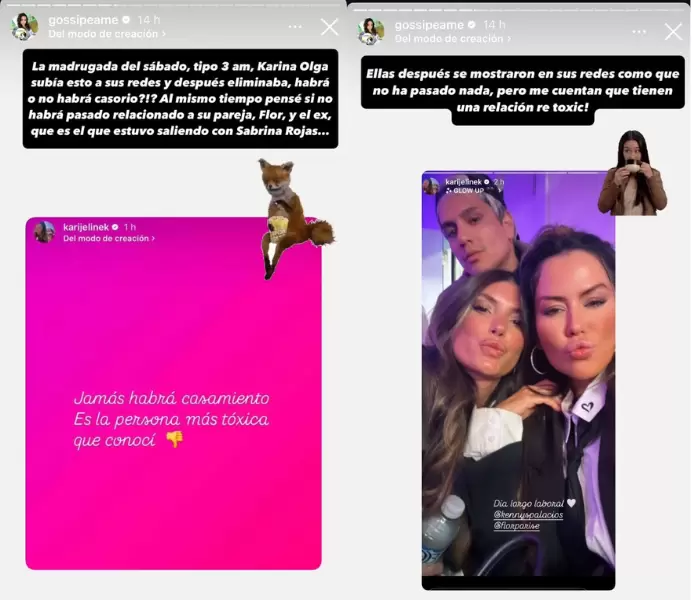 Los posteos que Karina Jelinek decidió borrar en cuestión de segundos
