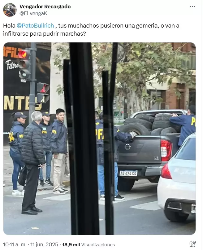 El polémico posteo que expuso la vinculación entre las protestas violentas y los infiltrados policiales.