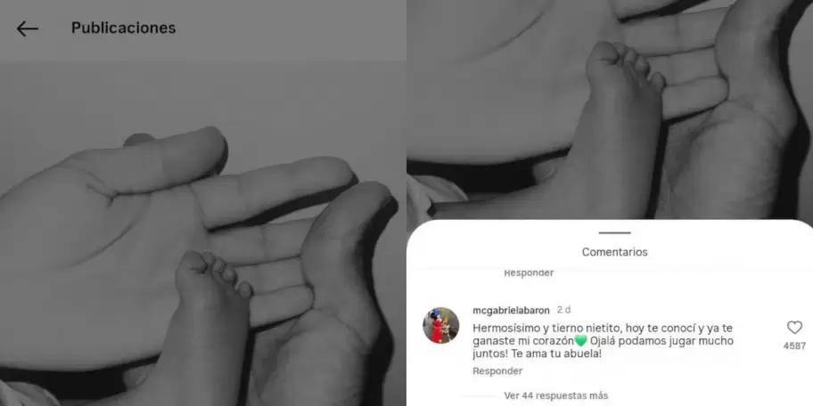 Gabriela Barón, madre de Jimena, le dedicó unas palabras a su nieto