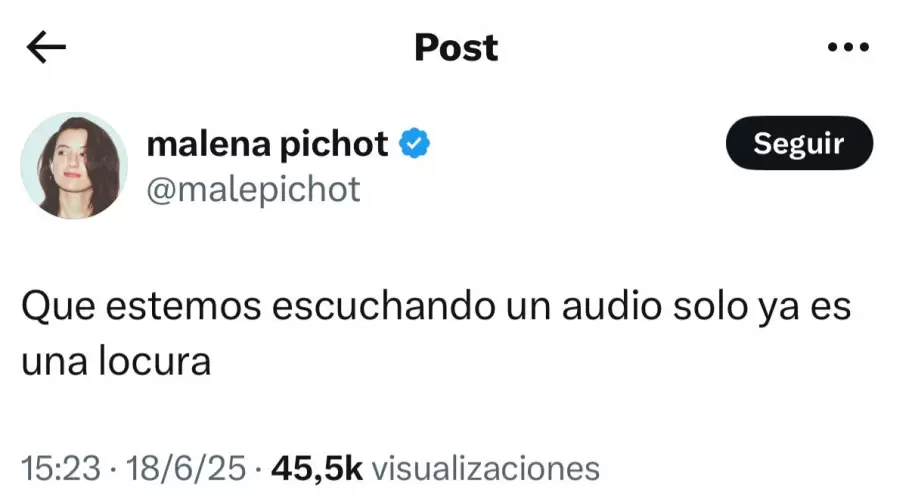 Malena Pichot tras el discurso de Cristina Fernández de Kirchner